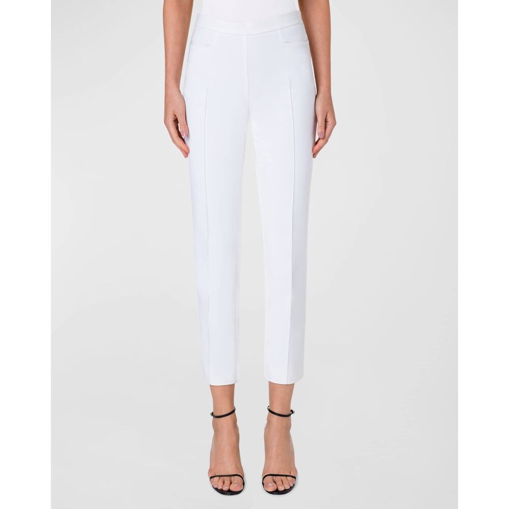 Akris Punto Franca Techno-Cotton Slim Pants Off White Size 6
